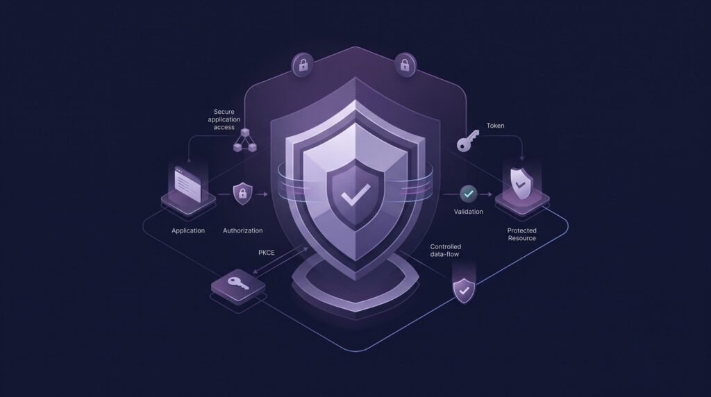 OAuth 2.0 security gateway protecting authorization, access tokens, and application resources